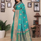 Joban Fashion Banarasi Light Green Woven Soft Silk Saree | Swadesiicart