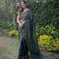 Vamsee Green Organza Saree - Swadesiicart