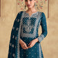 Vegaa Fashion Aqua Blue Georgette Embroidered Palazzo Suit - Swadesiicart
