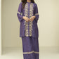 Vegaa Fashion Violet Chinon Silk Embroidered Designer Co Ord Set - Swadesiicart