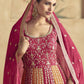 Vegaa Fashion Red Real Georgette Embroidered Anarkali Suit - Swadesiicart