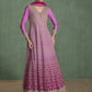 Vegaa Fashion Pink Real Georgette Embroidered Anarkali Suit - Swadesiicart