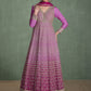 Vegaa Fashion Pink Real Georgette Embroidered Anarkali Suit - Swadesiicart