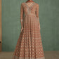 Vegaa Fashion Light Brown Real Georgette Embroidered Anarkali Suit - Swadesiicart