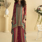 Vegaa Fashion Maroon Crepe Silk Emblissed Mirror Work Designer Cord Set - Swadesiicart
