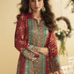 Vegaa Fashion Maroon Crepe Silk Emblissed Mirror Work Designer Cord Set - Swadesiicart
