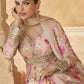 Vegaa Fashion Cream Real Chinon Silk Embroidered Anarkali Suit - Swadesiicart