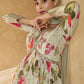 Vegaa Fashion Off White Real Chinon Silk Embroidered Anarkali Suit - Swadesiicart