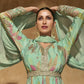 Vegaa Fashion Bottel Green Real Chinon Silk Embroidered Anarkali Suit - Swadesiicart