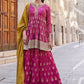 Vegaa Fashion Pink Silk Embroidered Palazzo Suit - Swadesiicart