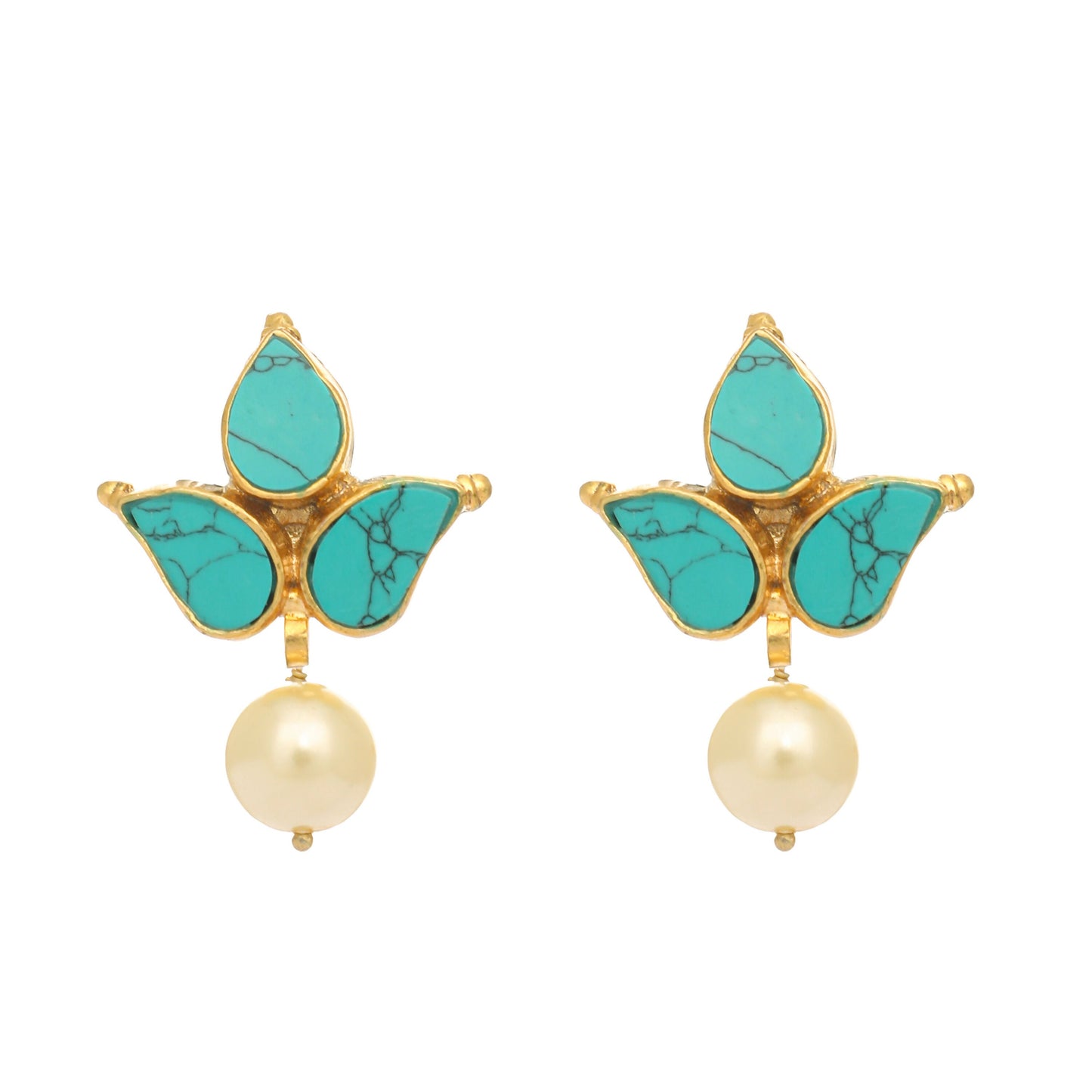 Nuyug 22K Gold Plated Cerulean Studs | Swadesiicart