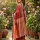 Shree Shyam Fashion Red Linen Cotton Saree