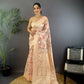 Joban Fashion Beige Floral Motifs Banarasi Silk Sarees | Swadesiicart