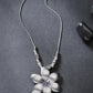 NVR Women's Silver-Toned Floral Shape Pendant with Chain | Swadesiicart