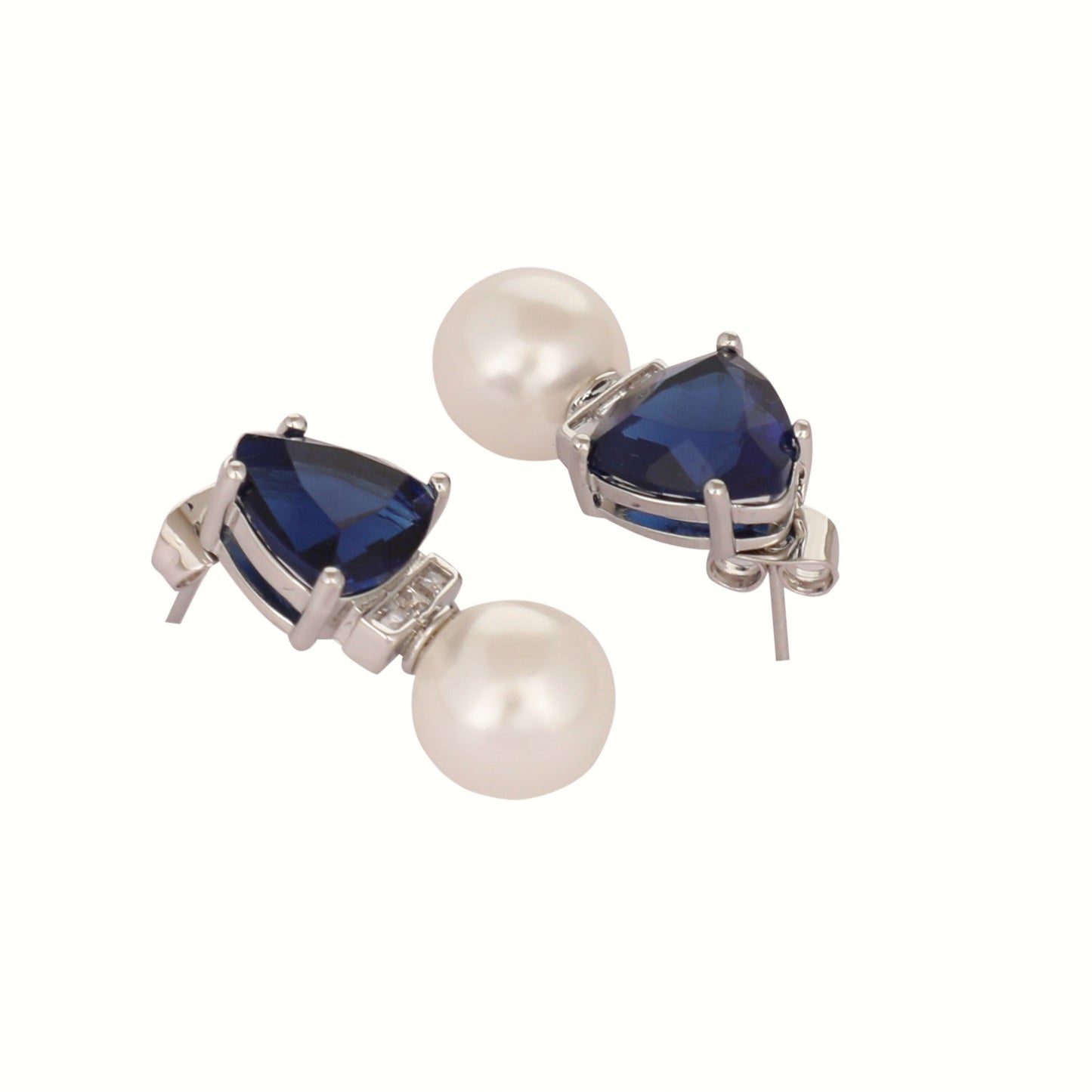 Nuyug Blue Stone Elegance Anti Tarnish Studs | Swadesiicart