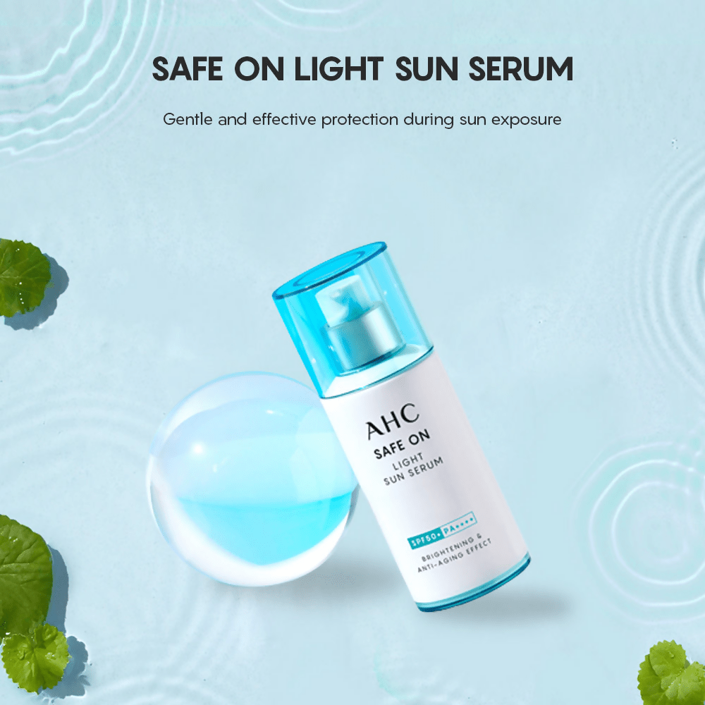 AHC Safe On Light Sun Serum With SPF 50+ & PA+++ - Korean skincare | Swadesiicart
