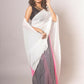 Exclusive Collection Beautiful Khadi Cotton White Grey Pink Handloom Saree - Swadesiicart