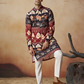 Blossom Print Cotton Nehru Jacket Set by Hilo Design
