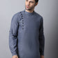 Even Apparels Grey Pure Cotton Men's Kurta With Side Placket | Swadesiicart