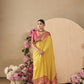 Vishnu Weaves Women's Yellow Paithani Silk Saree with Blouse - Swadesiicart