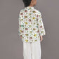 Breathables Kids Cotton Elephant Print Kurta Pyjama Night Suit - White