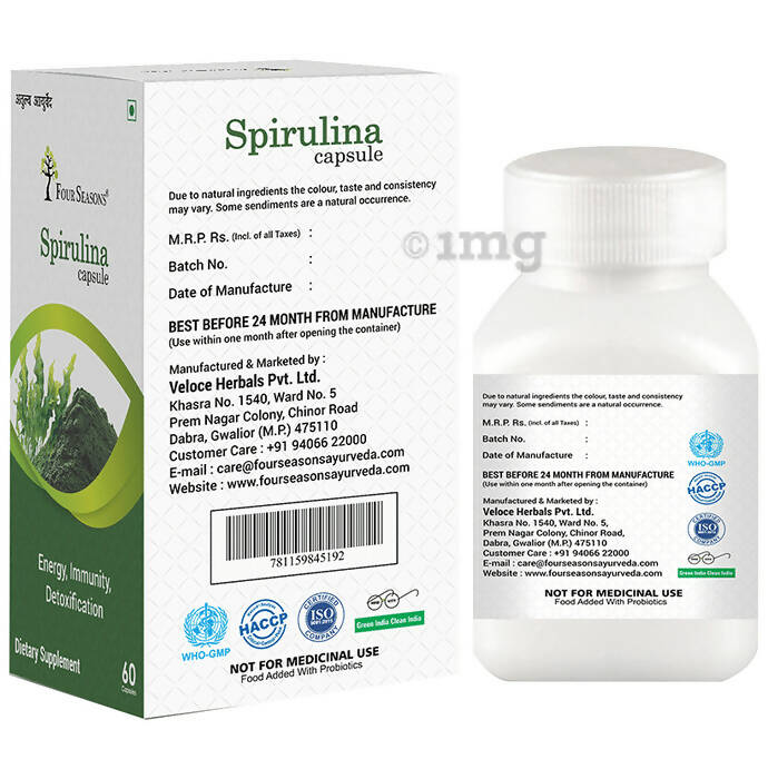 Four Seasons Spirulina Capsule - Swadesiicart