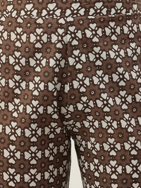 FIORRA Women's Brown Cotton Straight Kurta Pant With Dupatta - Swadesiicart