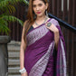 Beatitude Purple Cotton Jacqaurd Border Tangail Handloom Saree