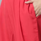 Ahalyaa Women Red Crepe Solid kurta Pant with Printed Jacket | Swadesiicart