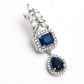 Mominos Fashion Johar Kamal Silver-Plated American Diamond Navy Blue Choker Set | Swadesiicart