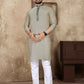 Anaita Grey Linen Silk Straight Kurta