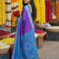 Anaita Violet Pochampally Silk Woven Saree With Blouse