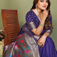 Anaita Violet Paithani Gala Silk Saree With Blouse