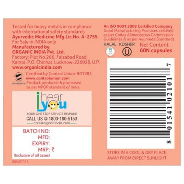 Organic India Vitality Capsules | Swadesiicart