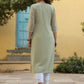 Juniper Women's Ltgreen Georgette Printed Kurta | Swadesiicart