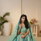 Kesar Fab Sky-Blue Banarasi Silk Embroidered Lehenga | Swadesiicart