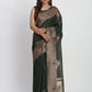 Shree Shyam Fashion Linen Cotton Dark Green Saree