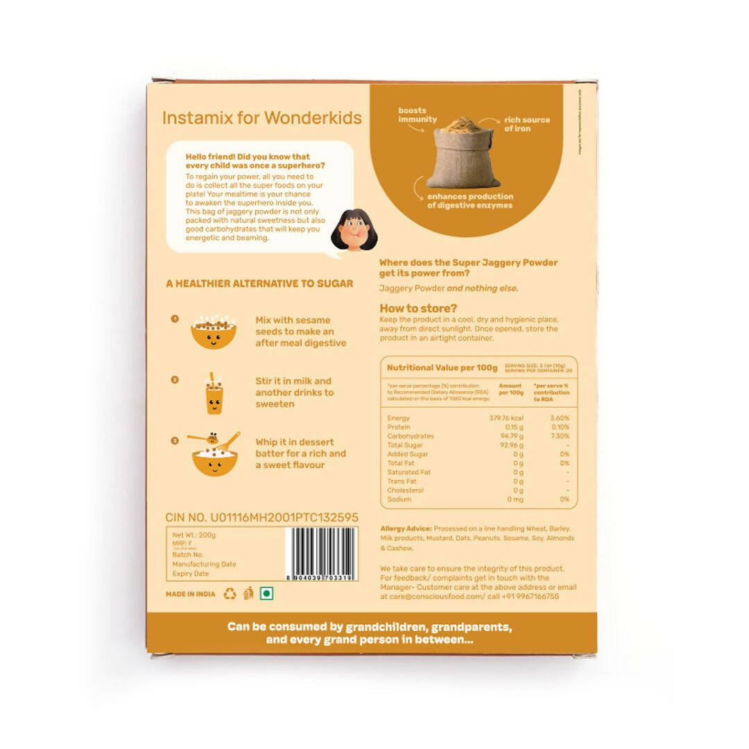 Conscious Food Super Jaggery Powder - Swadesiicart