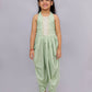 Lil Drama Fusion Fair Girls Green Dhoti Jumper | Swadesiicart