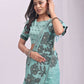 Shree Shyam Fashion Kashira Sea Green Linen Cotton Saree