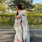 Vamsee White Organza Saree - Swadesiicart