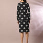 Myshka Women's Black Printed Round Neck Party Top With Skirt Co-ord set - Swadesiicart