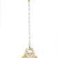 Gold-Polished White Kundan-Studded Beaded Layered Maang Tikka - Ruby Raang | Swadesiicart