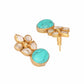 Nuyug 22K Gold Plated Turquoise Bloom Studs | Swadesiicart