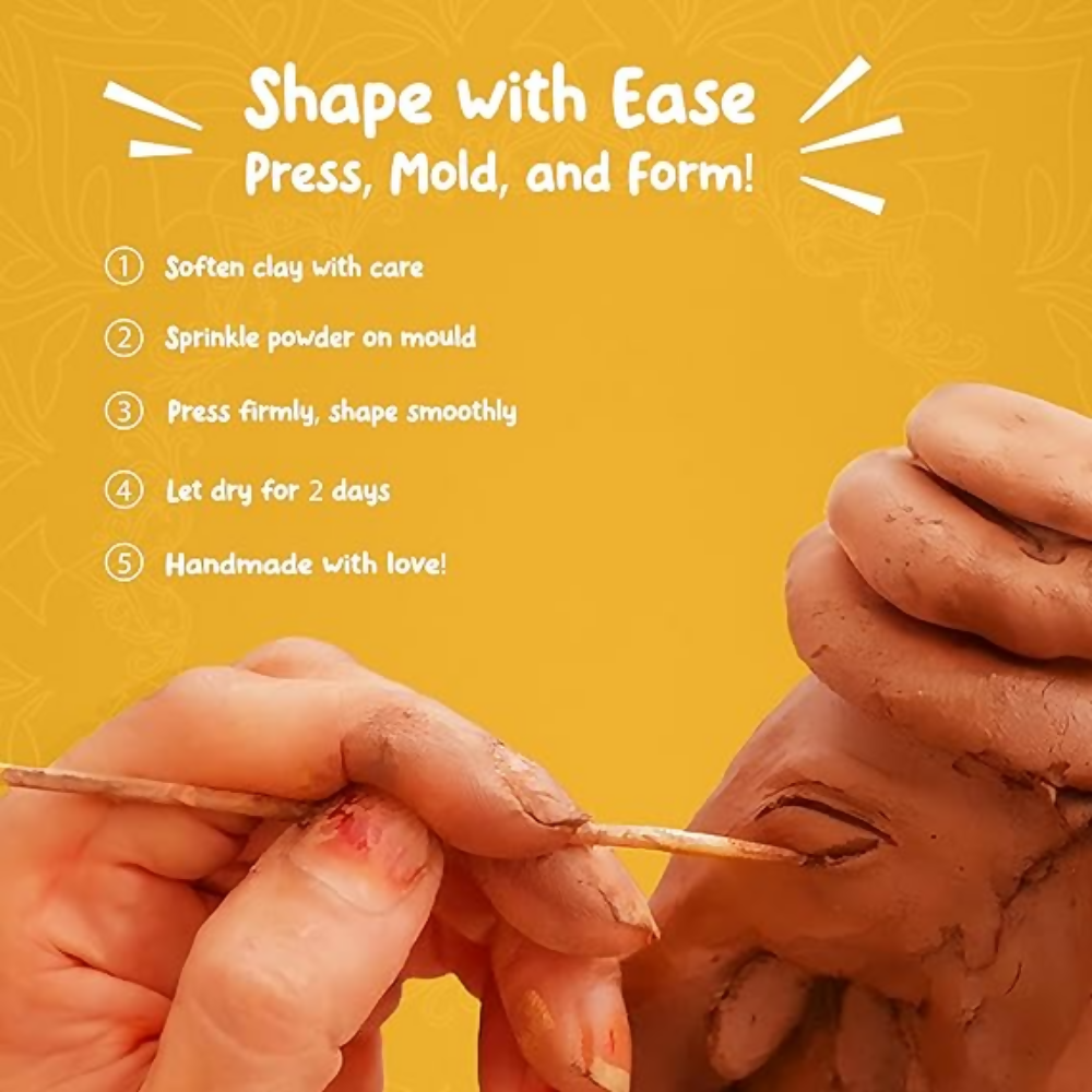 Meetakriti DIY Plantable Ganesha Idol Making Kit | Eco-Friendly 6-Inch Ganpati - Swadesiicart