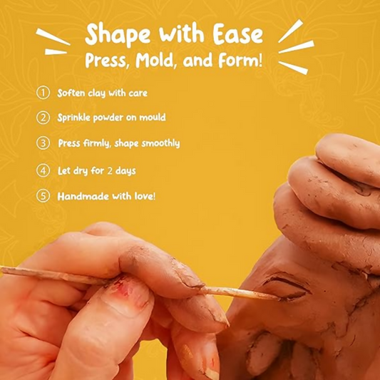 Meetakriti DIY Plantable Ganesha Idol Making Kit | Eco-Friendly 6-Inch Ganpati - Swadesiicart