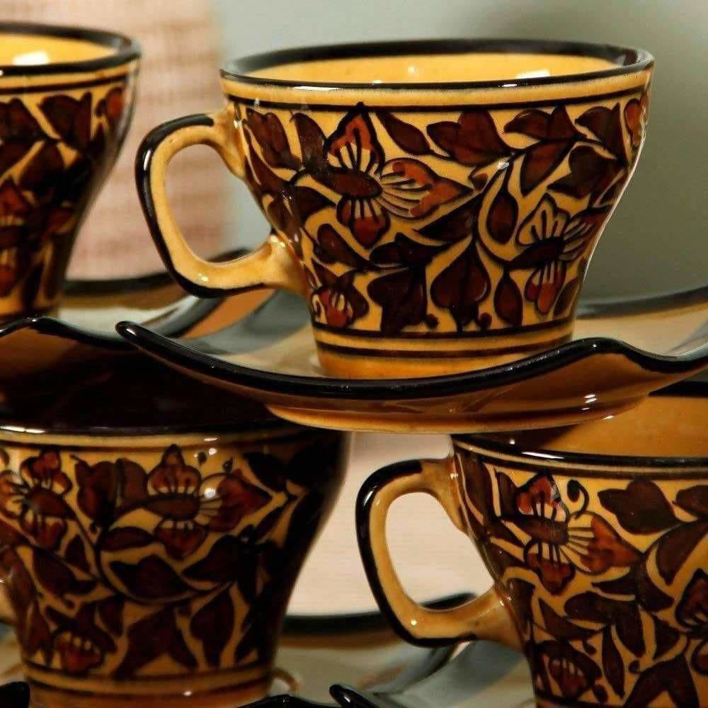 Handpainted Cup Saucer(Set Of 6) - Swadesiicart