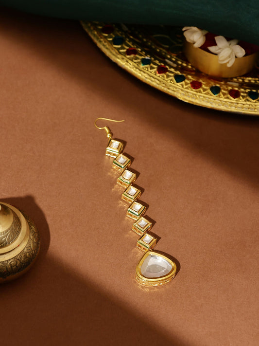 Ruby Raang Gold Heavy Kundan Maang Tikka | Swadesiicart