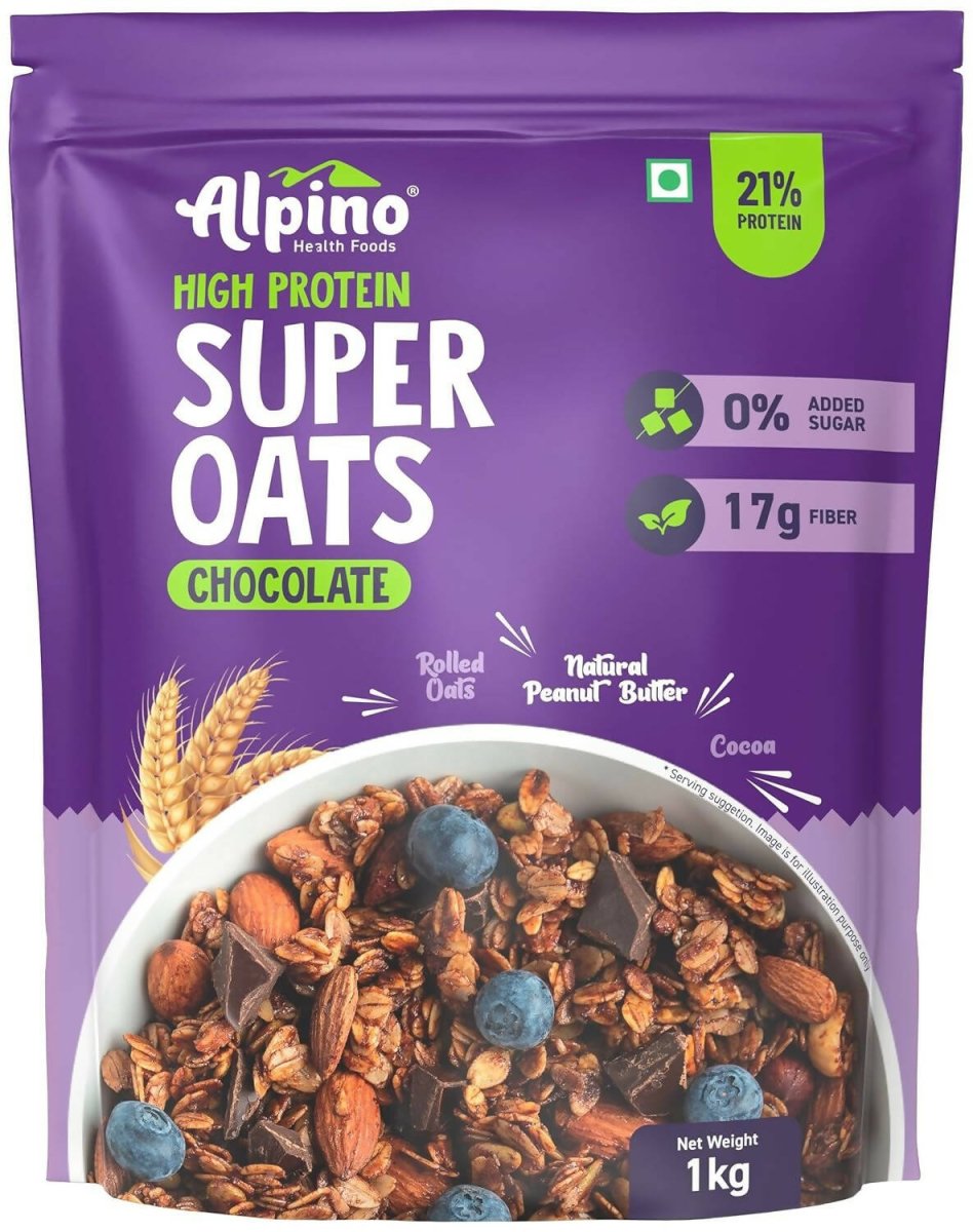Alpino High Protein Super Rolled Oats Chocolate - Swadesiicart