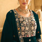 Anaita Dark Green Embroidered Work Velvet Stitched Plazo Suit
